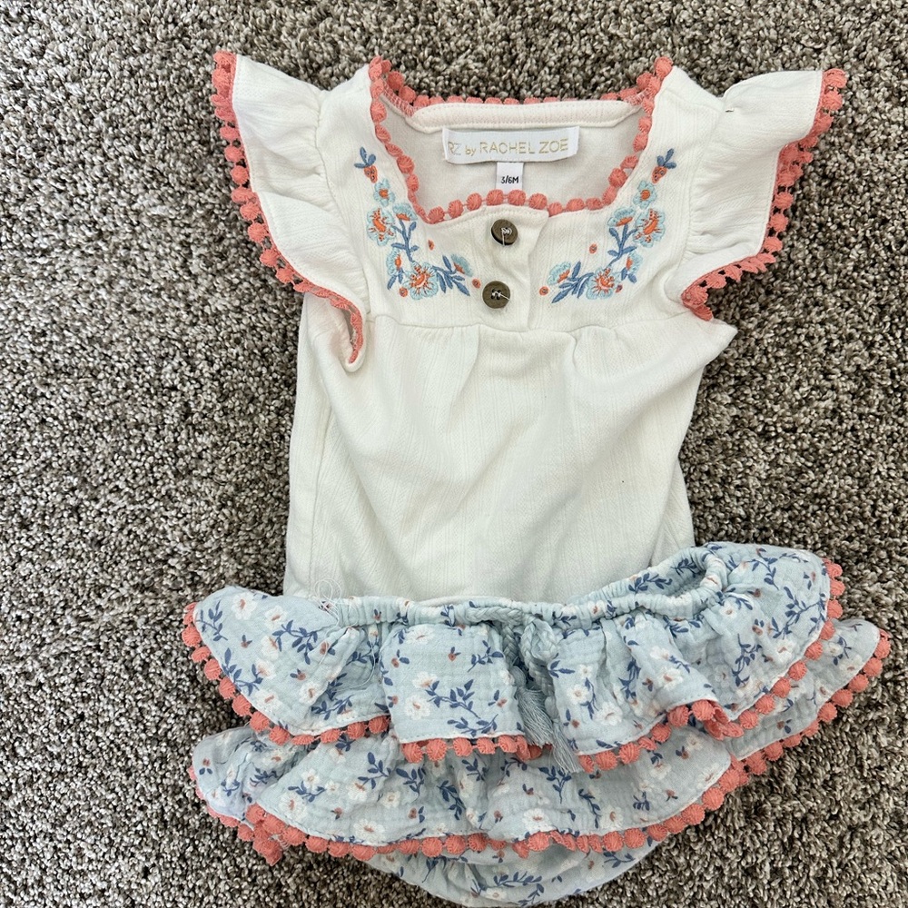 Rachel Zoe Infant Romper with Floral Details